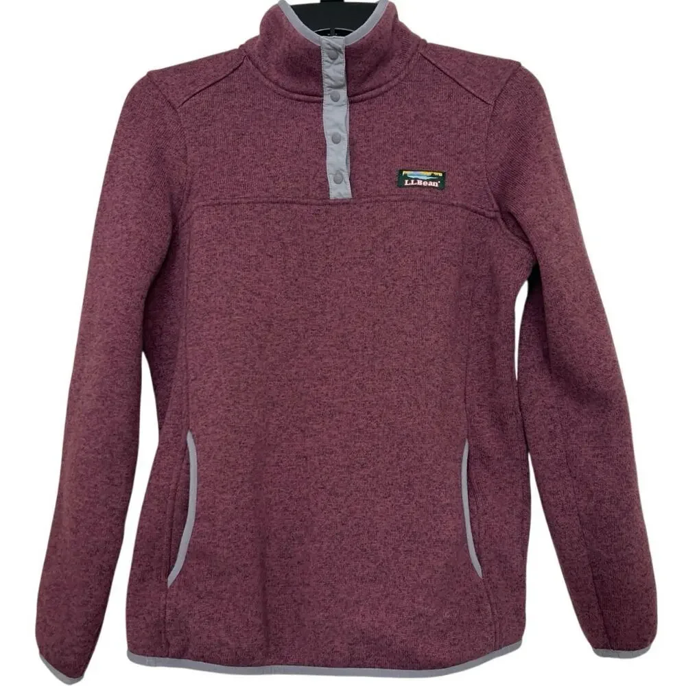 L.L Bean Sweater Fleece Pullover Purple Outdoors Active Hiking Size Small